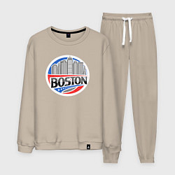 Костюм хлопковый мужской City Boston, цвет: миндальный