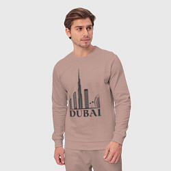 Костюм хлопковый мужской Dubai city style, цвет: пыльно-розовый — фото 2