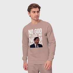 Костюм хлопковый мужской No god please no - the office, цвет: пыльно-розовый — фото 2
