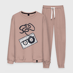 Костюм хлопковый мужской Аудиокассета, цвет: пыльно-розовый