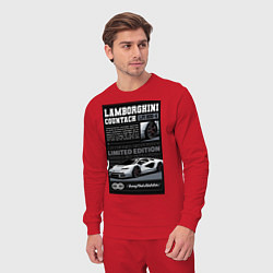 Костюм хлопковый мужской Lamborghini countach, цвет: красный — фото 2