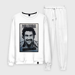 Костюм хлопковый мужской Escobar draw portrait, цвет: белый