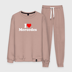 Костюм хлопковый мужской I love Mercedes, цвет: пыльно-розовый