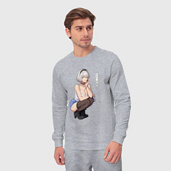 Костюм хлопковый мужской Современная 2b - Nier automata, цвет: меланж — фото 2