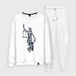 Костюм хлопковый мужской Фемида правосудие, цвет: белый