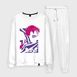 Костюм хлопковый мужской Клинок рассекающий демонов Акадза, цвет: белый