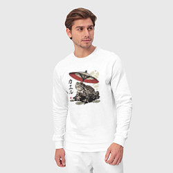 Костюм хлопковый мужской Лягушка с зонтом, цвет: белый — фото 2