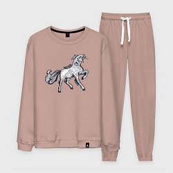 Костюм хлопковый мужской Рыбоконь, цвет: пыльно-розовый