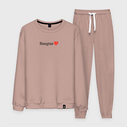 Костюм хлопковый мужской BTS Bangtan, цвет: пыльно-розовый