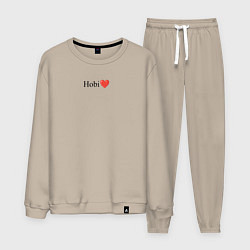 Костюм хлопковый мужской BTS Hobi jhope, цвет: миндальный