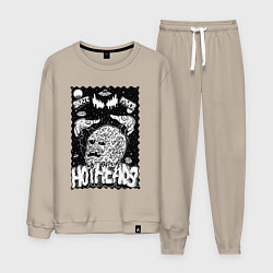 Костюм хлопковый мужской Горячие головы, цвет: миндальный