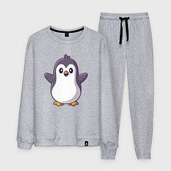 Костюм хлопковый мужской Привет от пингвинёнка, цвет: меланж