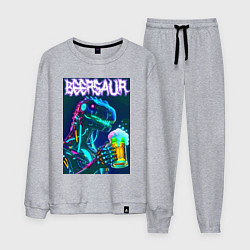Костюм хлопковый мужской Neon cyber beersaur - neon glow fantasy, цвет: меланж