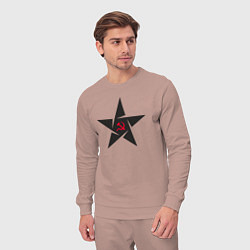 Костюм хлопковый мужской Black star USSR, цвет: пыльно-розовый — фото 2