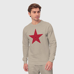 Костюм хлопковый мужской USSR red star, цвет: миндальный — фото 2