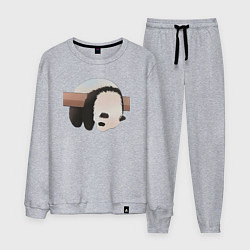 Костюм хлопковый мужской Панда спит на ветке, цвет: меланж