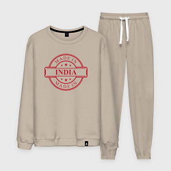 Костюм хлопковый мужской Сделано в Индии, цвет: миндальный