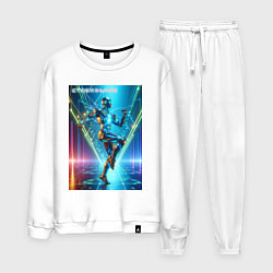 Костюм хлопковый мужской Cool cyber dancer - neon glow, цвет: белый