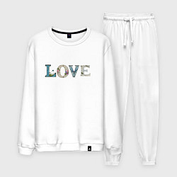 Костюм хлопковый мужской Love с природой, цвет: белый