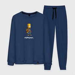 Костюм хлопковый мужской Bart Simpson cyberpunk, цвет: тёмно-синий