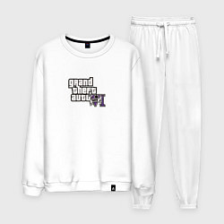 Костюм хлопковый мужской Grand Theft Auto 6 vice city logo, цвет: белый
