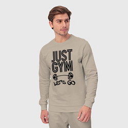 Костюм хлопковый мужской Just gym, цвет: миндальный — фото 2