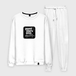 Костюм хлопковый мужской GTA logo black, цвет: белый