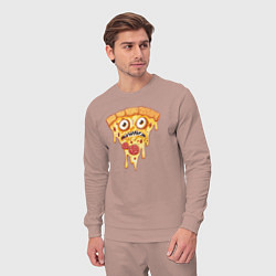 Костюм хлопковый мужской Pizza face, цвет: пыльно-розовый — фото 2