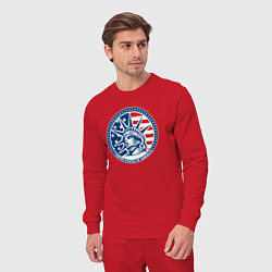 Костюм хлопковый мужской USA flag New York, цвет: красный — фото 2