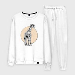 Костюм хлопковый мужской Круг жираф, цвет: белый