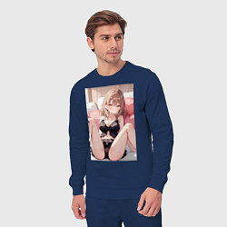 Костюм хлопковый мужской Девушка секси, цвет: тёмно-синий — фото 2