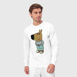 Костюм хлопковый мужской Чиловый парень, цвет: белый — фото 2