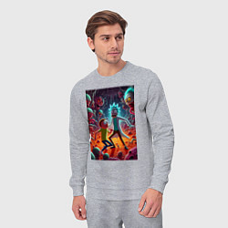 Костюм хлопковый мужской Рик и Морти оказались в аду - неоновое свечение, цвет: меланж — фото 2