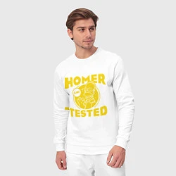 Костюм хлопковый мужской Homer tested, цвет: белый — фото 2