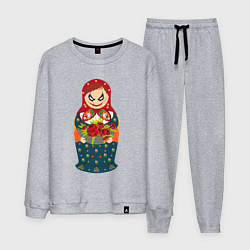 Костюм хлопковый мужской Матрёшка джокера, цвет: меланж
