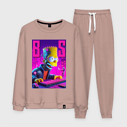Костюм хлопковый мужской Bart Simpson - cyber gamer, цвет: пыльно-розовый