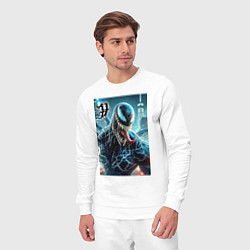 Костюм хлопковый мужской Venom in New York city - ai art fantasy, цвет: белый — фото 2