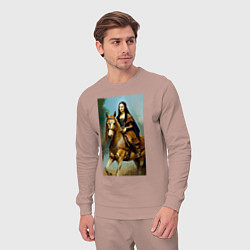 Костюм хлопковый мужской Мона Лиза верхом на коне, цвет: пыльно-розовый — фото 2