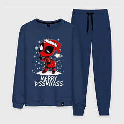 Костюм хлопковый мужской Deadpool - merry kiss my ass, цвет: тёмно-синий