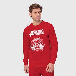 Костюм хлопковый мужской Asking Alexandria rock dog, цвет: красный — фото 2