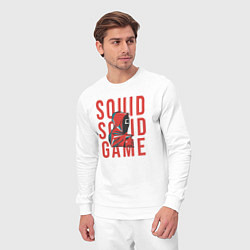 Костюм хлопковый мужской Squid squid game, цвет: белый — фото 2