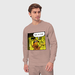 Костюм хлопковый мужской Пес - все в порядке, цвет: пыльно-розовый — фото 2