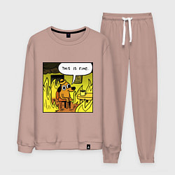 Костюм хлопковый мужской Пес - все в порядке, цвет: пыльно-розовый