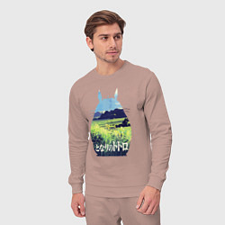 Костюм хлопковый мужской Nature Totoro, цвет: пыльно-розовый — фото 2