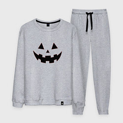 Костюм хлопковый мужской Физиономия тыквы, цвет: меланж