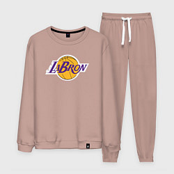 Костюм хлопковый мужской LaBron Lakers, цвет: пыльно-розовый