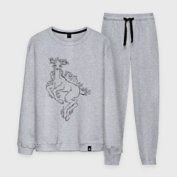 Костюм хлопковый мужской Лань, цвет: меланж