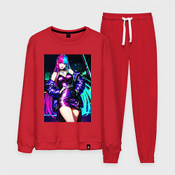 Костюм хлопковый мужской Девушка поп идол, цвет: красный
