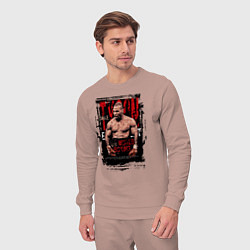 Костюм хлопковый мужской Майк Тайсон мировой бокс, цвет: пыльно-розовый — фото 2