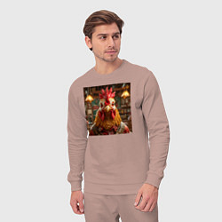 Костюм хлопковый мужской Петух, цвет: пыльно-розовый — фото 2